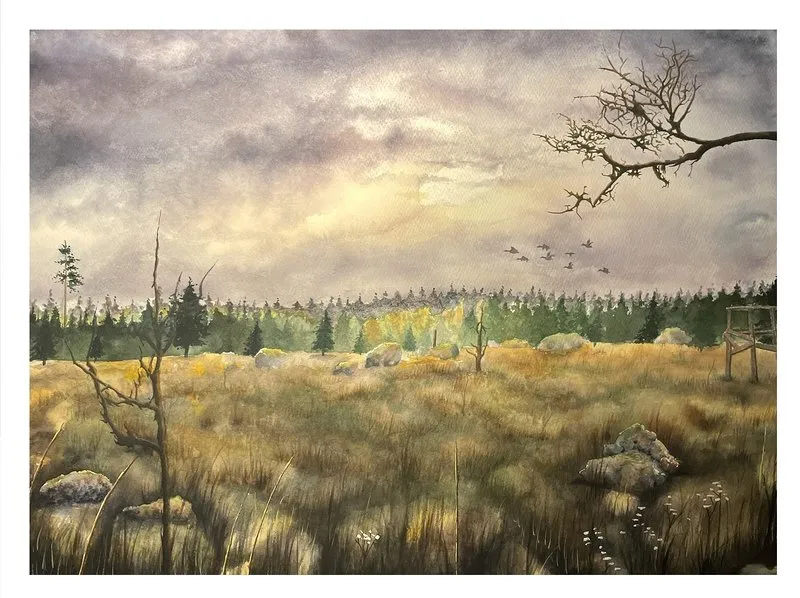 Akvarell Myren av Martin S