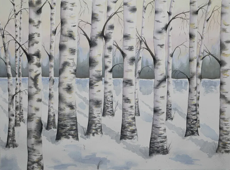 Akvarell Midvinter av Maja Antoniou