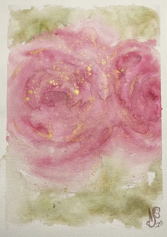 Akvarell Intense rose av Ann-Sofie Stjernkvist