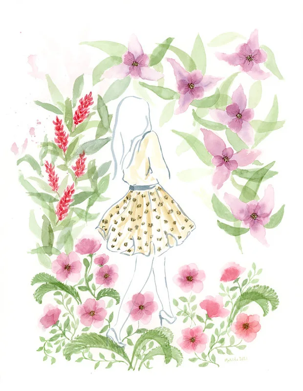 Akvarell Into the jungle av Matilda Wadenbäck