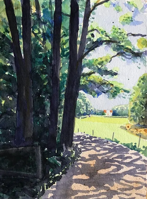 Akvarell Mot Stuveröd av Tord Wennerblom