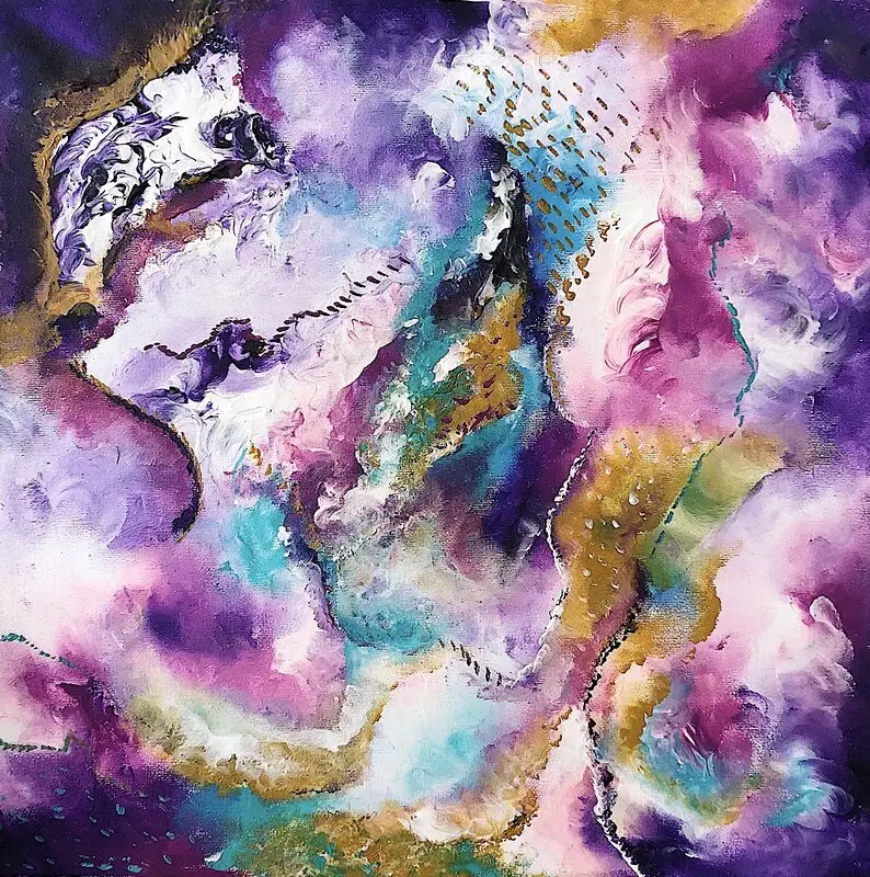 Akrylmålning Astral Realm av Rebecka Karlström