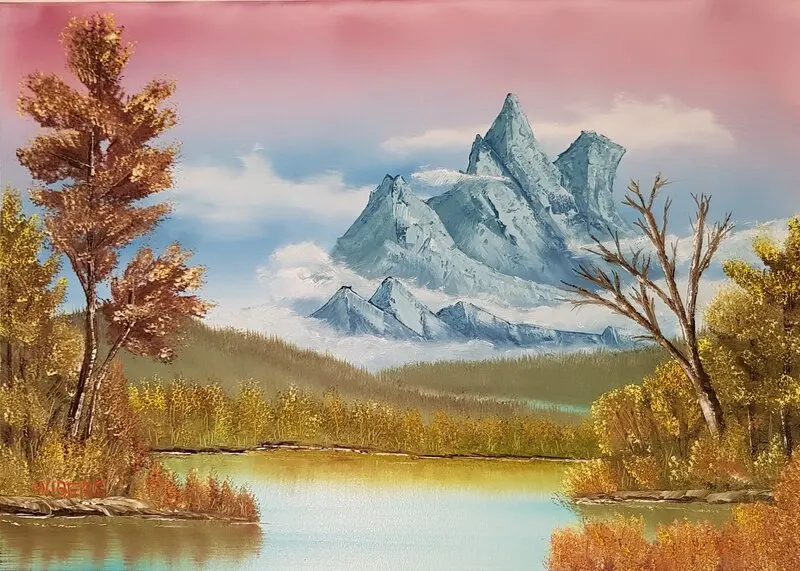 Oljemålning 1.7. Autumn Mountain av Anders Wiberg