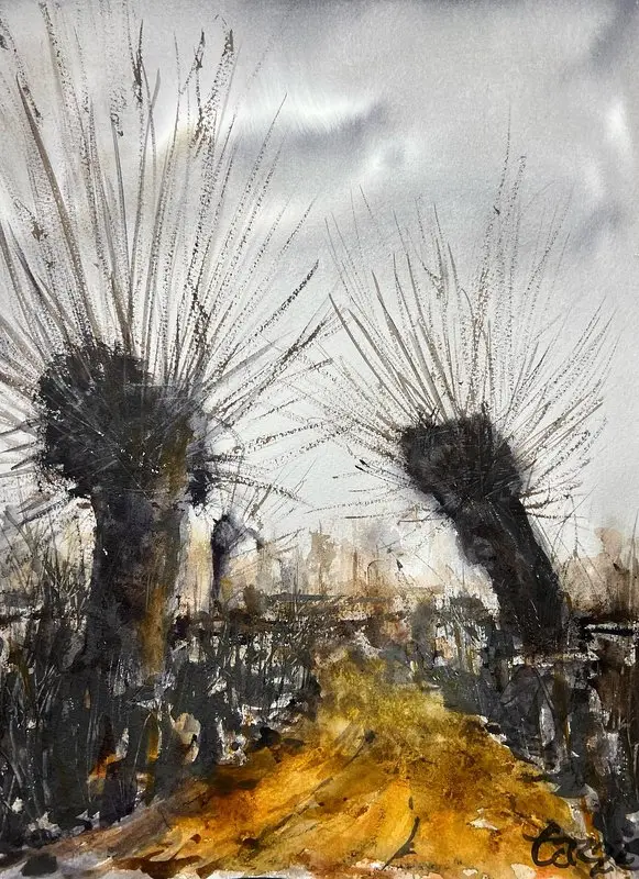 Akvarell Willows av Tomas Holm