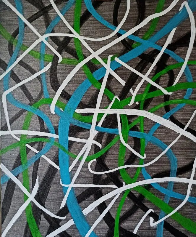 Akrylmålning Trassel av Helene Nuotio