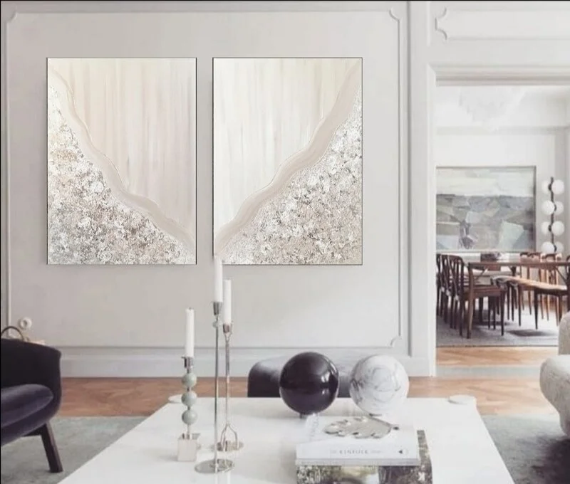 Akrylmålning Beige Love av Artbymiss.j