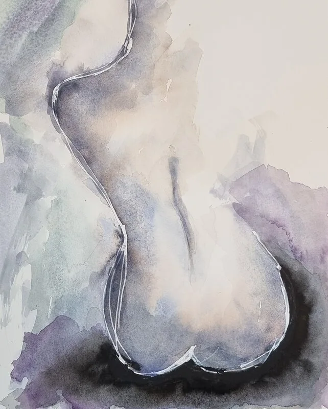 Akvarell Backside av Åsa Edlund