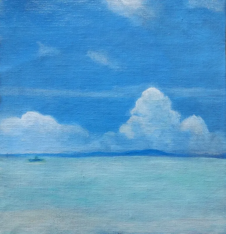 Oljemålning Himmel över Bohol av Maria Noring