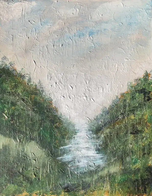 Akrylmålning Into the Wood No5 av Stefan Valfridsson