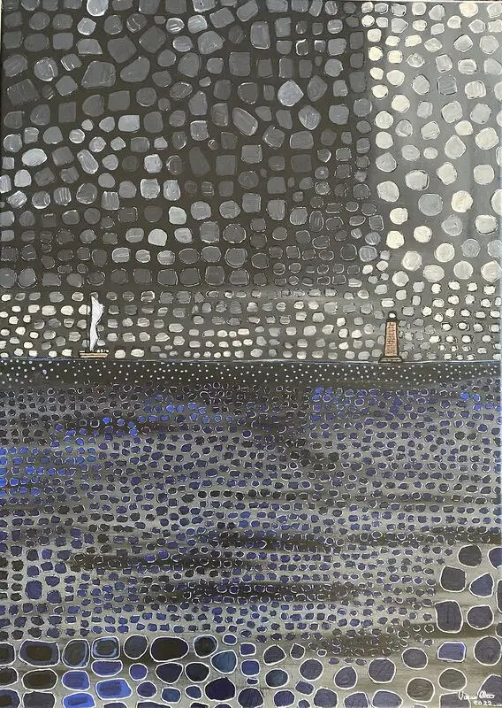 Akrylmålning Somewhere av Vivianne Otsa