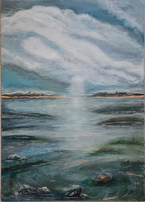 Akrylmålning Find yourself in the middle of nowhere av Merike Majwell