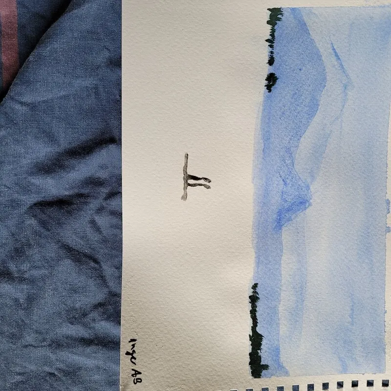 Akrylmålning Vinter av Inger Abrahamsson