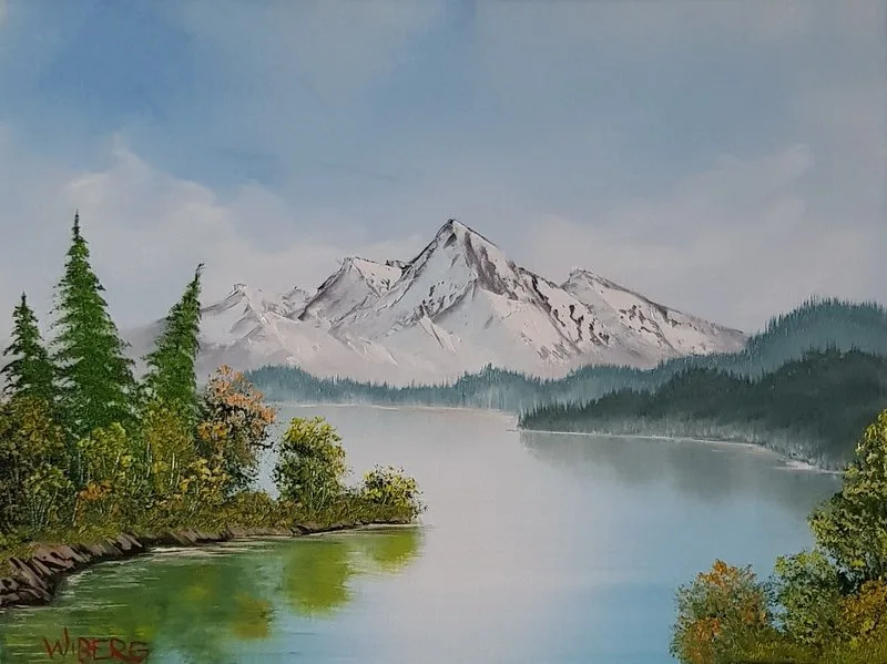 Oljemålning 3.13. Peaceful Waters av Anders Wiberg