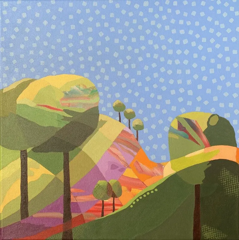 Akrylmålning Lila bandet av Berit Norrbelius Lindberg