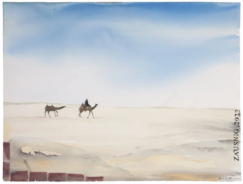 Akvarell En man från öknen II av Daniel Zausnig