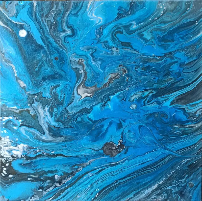 Akrylmålning Blå dröm av Helene Nuotio