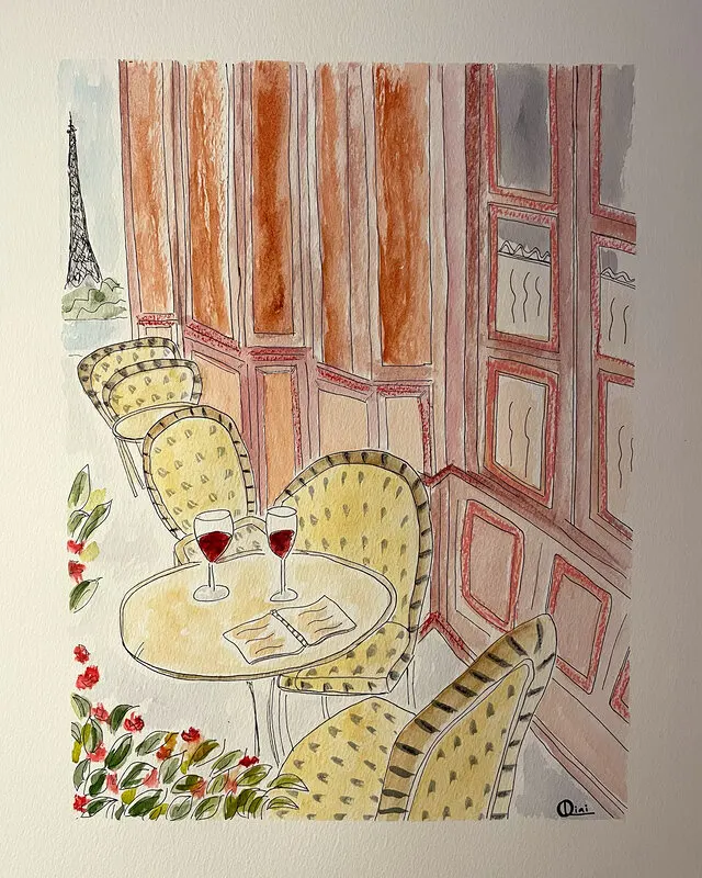 Akvarell No.62 - Take a seat av Sofia Oliai