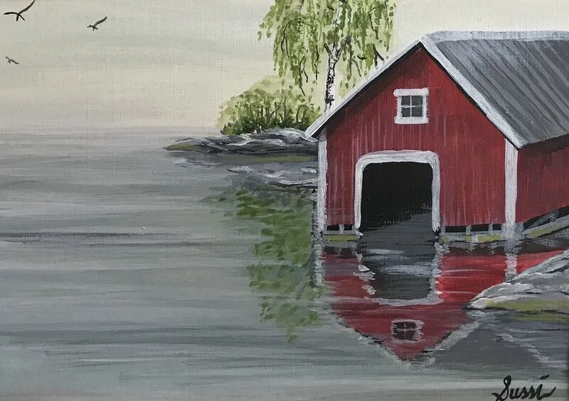 Akrylmålning Som en spegel av Sussi Eriksson