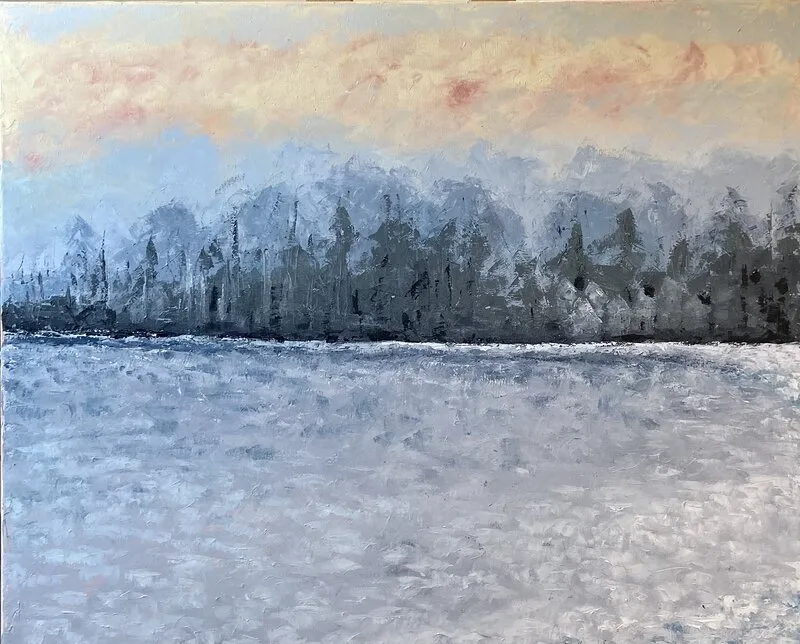 Oljemålning Vintervik av Jeanette Krantz Adner