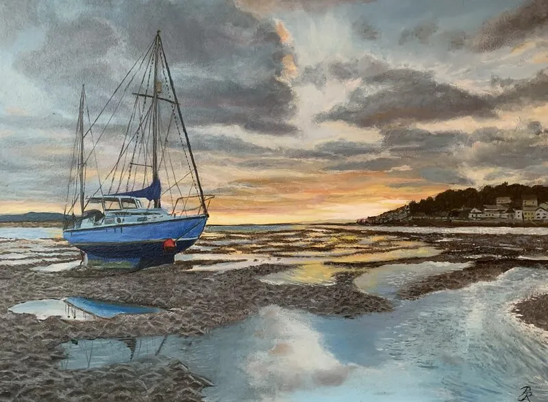 Oljemålning Low Tide av Peter Rosén