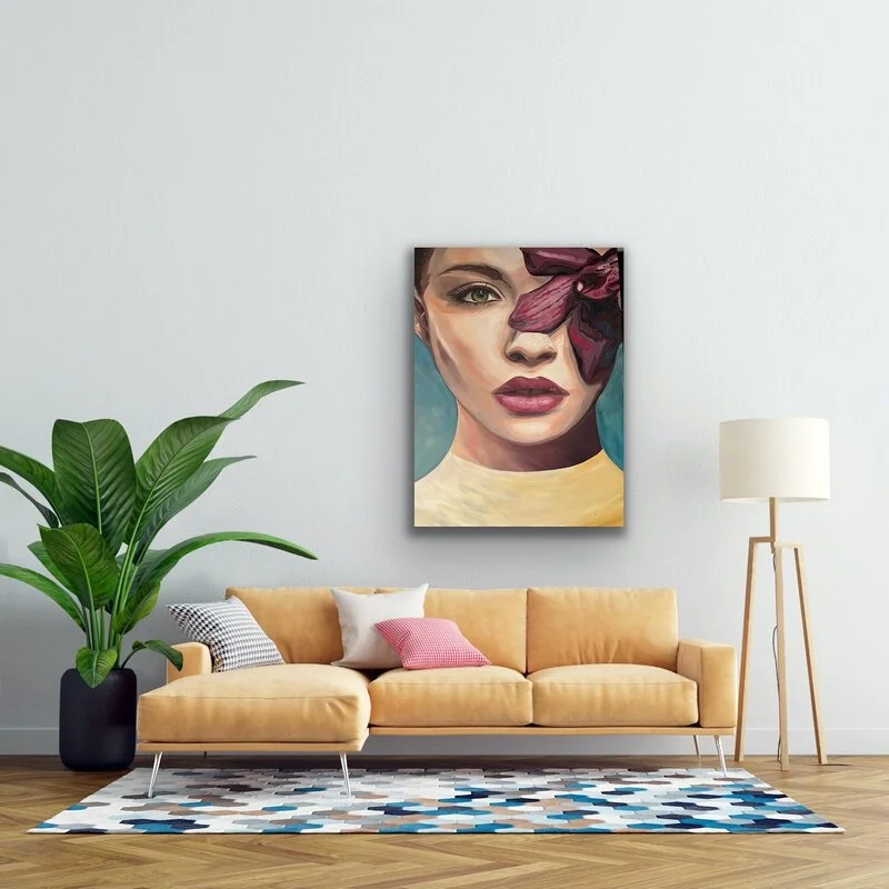 Oljemålning Orchid eye av Liz Morris
