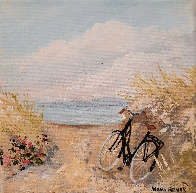 Akrylmålning En cykeltur till havet av Mona Reimer