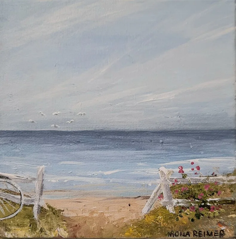 Akrylmålning Bara jag på stranden idag av Mona Reimer