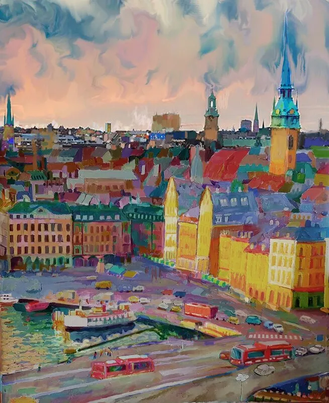 Slussen Gamla stan poster 56x69 cm av Sebastian Marquez