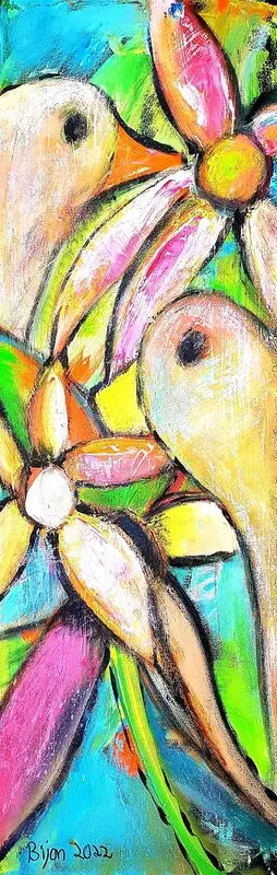Akrylmålning Utan titel-10 av Birgitta Jonsson Bijon Art