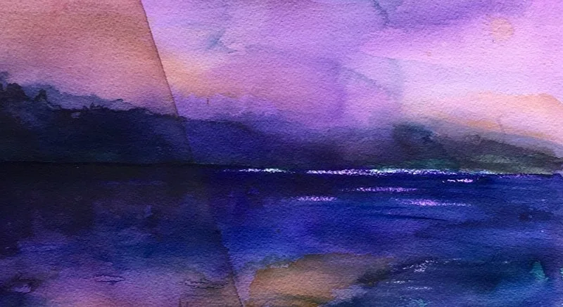 Akvarell Purpur av Gunilla Tuvin