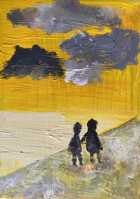 Akrylmålning Promenaden av Jannike Gahrén