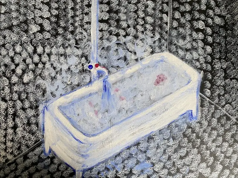 Akrylmålning Badaren av Jannike Gahrén