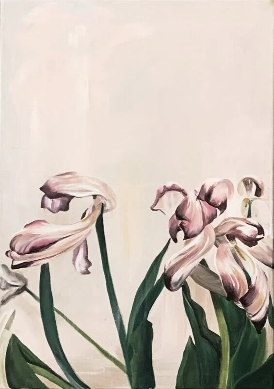 Akrylmålning Tulpanerna och döden 1 av Anna Olofsson