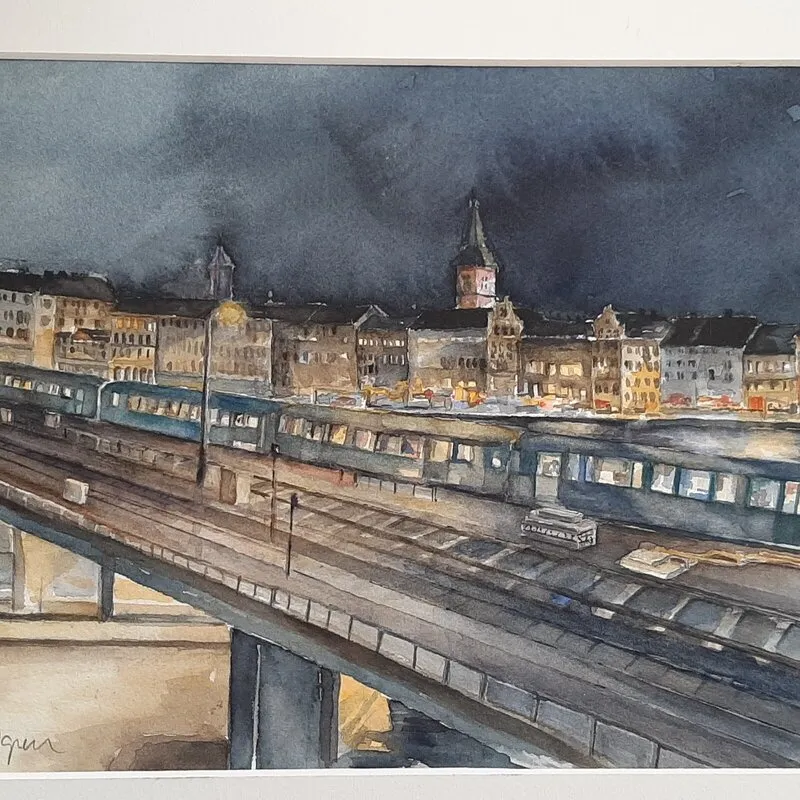 Akvarell Stockholm, av Bo Lidgren