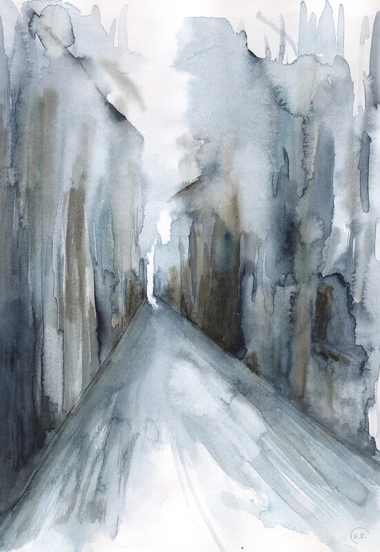 Akvarell Lost in Venice av Helena Ryhle