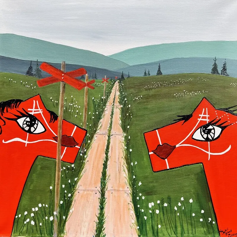 Akrylmålning Sommarvandring av Catarina Hjort Tolstoy