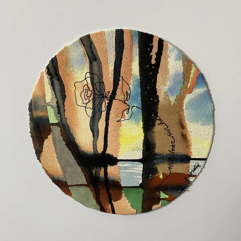 Akvarell Allt har sin tid XV av Birgitta Nordin