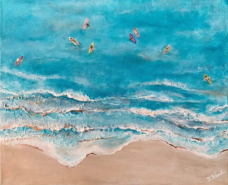 Akrylmålning Fånga vågen av Sofia Blonde