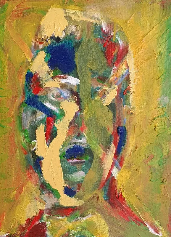 Oljemålning Den förkastade av Jens Flemister Åkesson