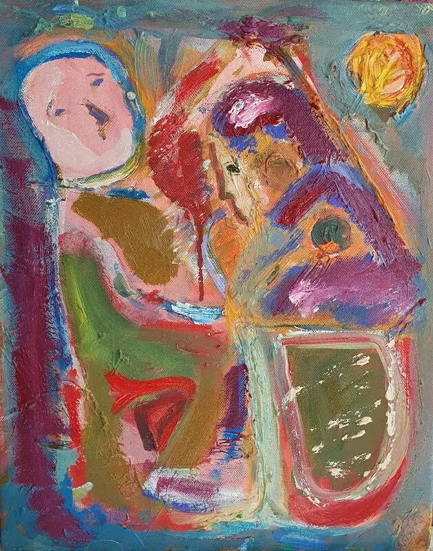 Oljemålning Dina synder äro förlåtna (övermålad) av Jens Flemister Åkesson