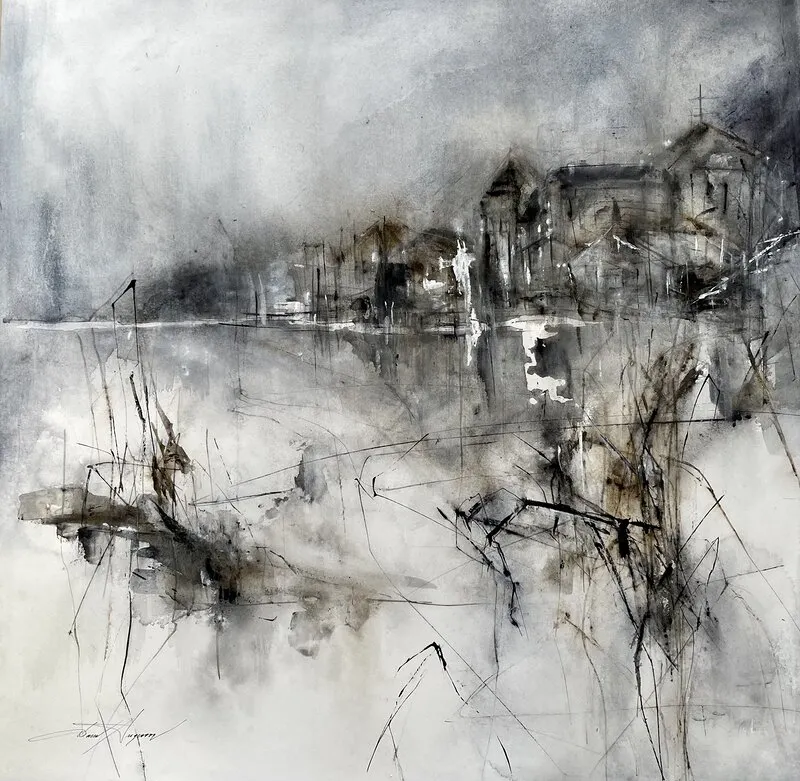 Akvarell I linger for a while av Dana Ingesson