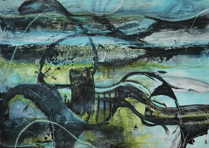 Akrylmålning Waves av Lena Augustinson