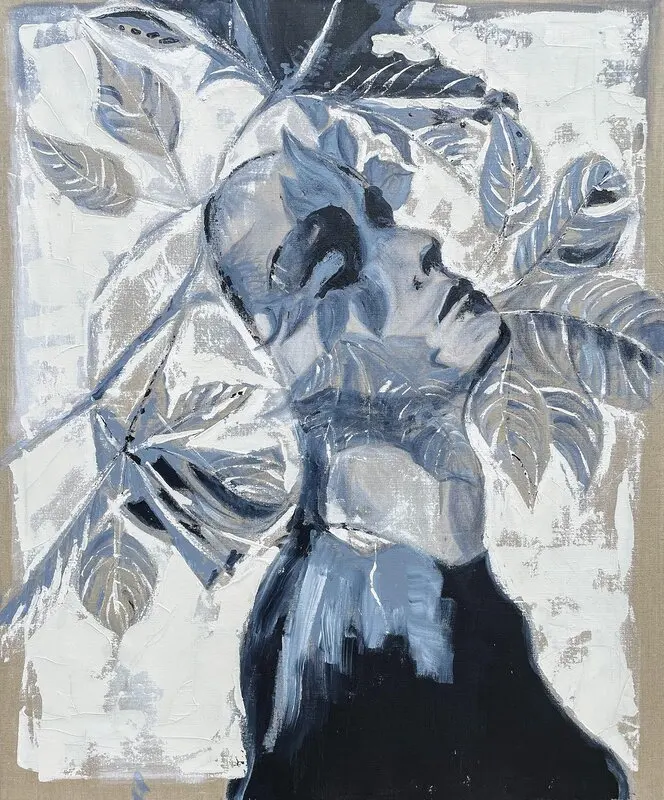 Akrylmålning Mes plantes av Malin Ask