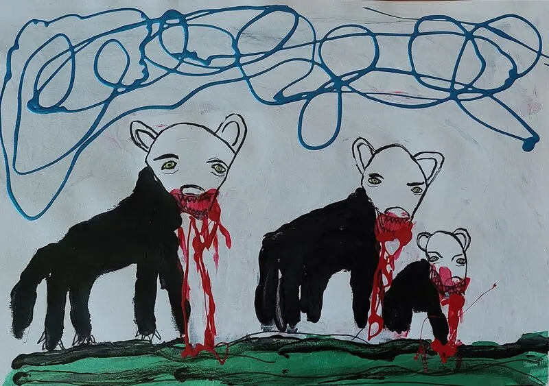 Akrylmålning (Världsnaturfonden) av Mikael Jonsson