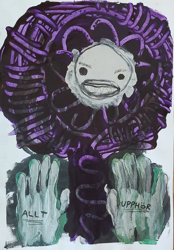 Akrylmålning Allt. Upphör. av Mikael Jonsson