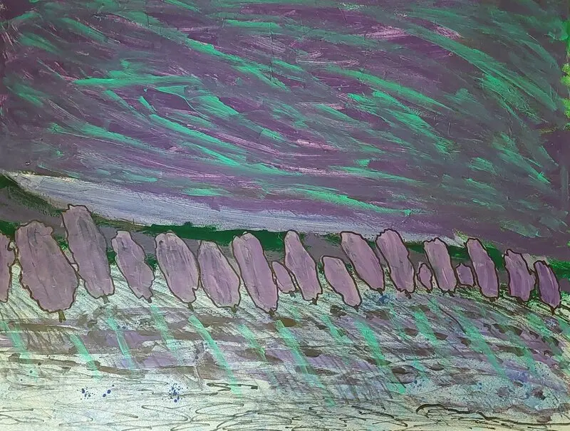 Akrylmålning En av mina 20 första... av Mikael Jonsson