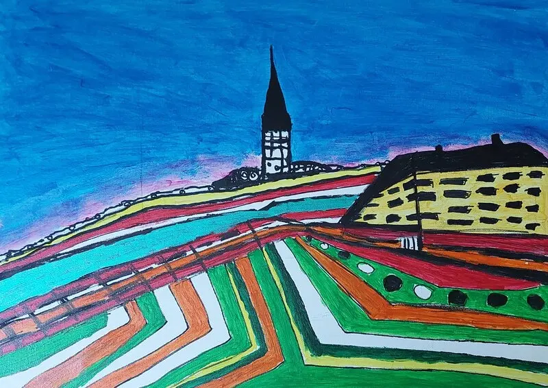 Akrylmålning av Mikael Jonsson