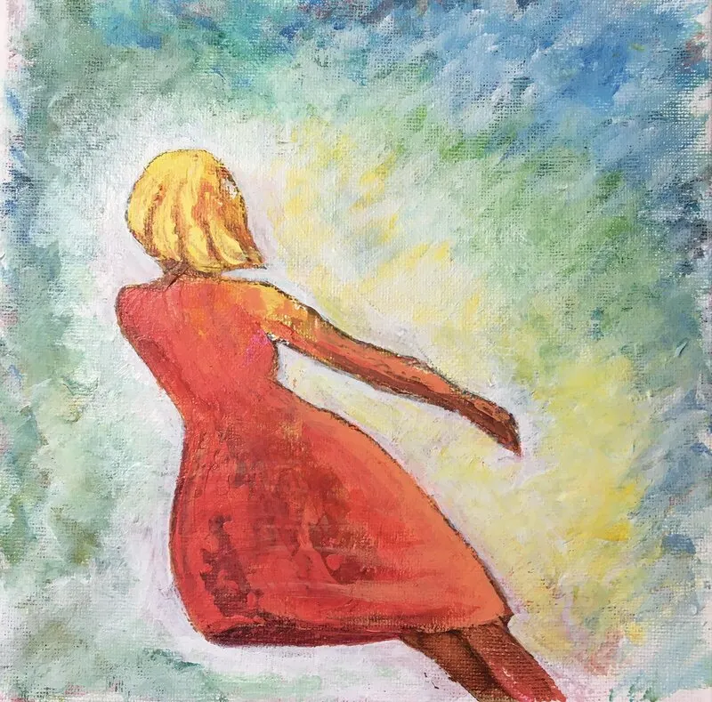 Akrylmålning Virvelvind av Catharina Johansson Söderström