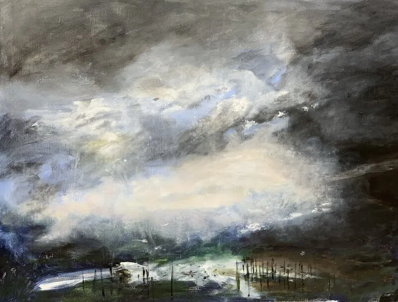 Akrylmålning Cloudy av Håkan Bystedt