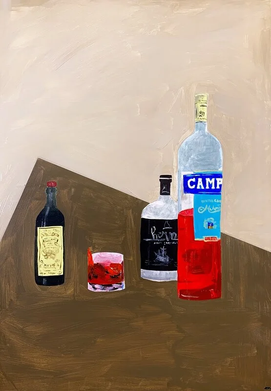 Akrylmålning NEGRONI av Milo